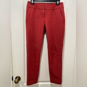 LOFT Julie skinny pants. Red. Size 0.